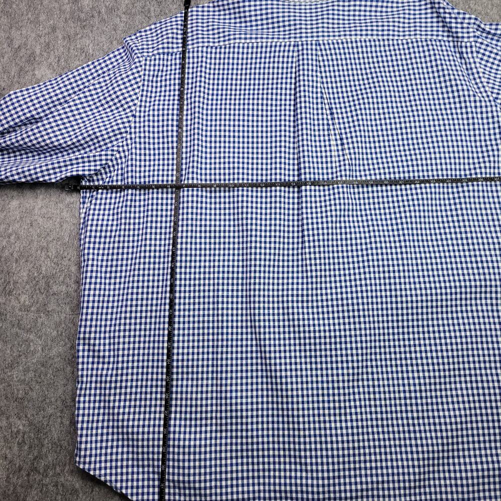 Ralph Lauren Shirt Men 3XB Flesh Pony Plaid Gingham White Blue Long Sleeve - Picture 5 of 7